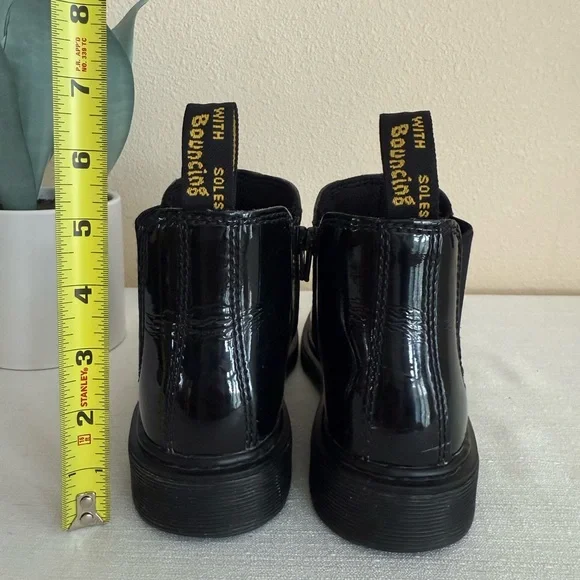 Dr. Martins Black Patent Leather Unisex Chelsea Boots - Picture 7 of 12